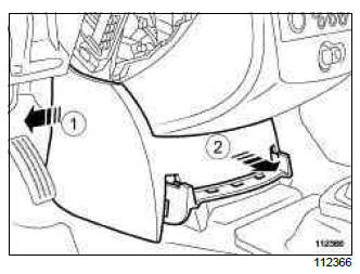 Renault Clio. Front footwell air distribution duct: Removal - Refitting