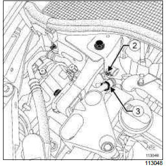 Renault Clio. Expansion valve - intermediate pipe connecting pipe at the expansion valve outlet: Removal - Refitting