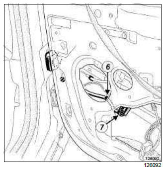 Renault Clio. Passenger's front side door wiring: Removal - Refitting