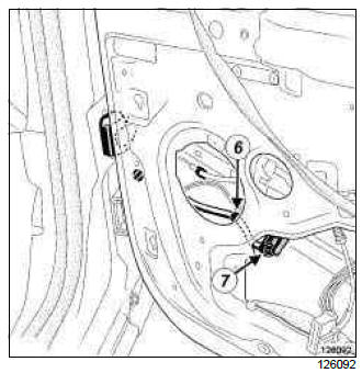 Renault Clio. Passenger's front side door wiring: Removal - Refitting