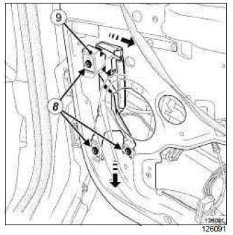 Renault Clio. Passenger's front side door wiring: Removal - Refitting