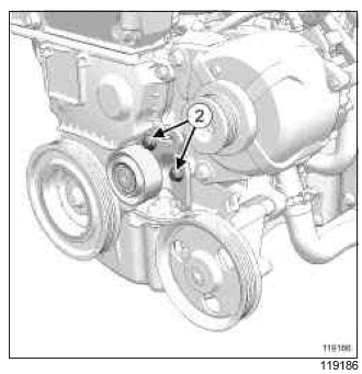 Renault Clio. Accessories belt: Removal - Refitting