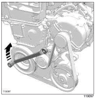 Renault Clio. Accessories belt: Removal - Refitting