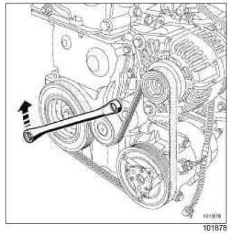 Renault Clio. Accessories belt: Removal - Refitting