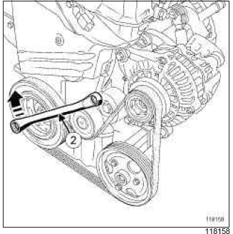 Renault Clio. Accessories belt: Removal - Refitting