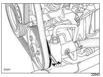 Renault Clio. Accessories belt: Removal - Refitting