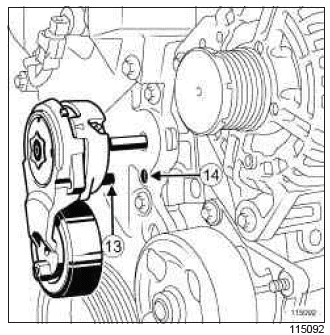 Renault Clio. Accessories belt: Removal - Refitting