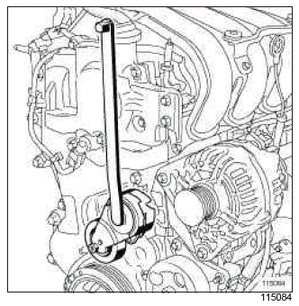 Renault Clio. Accessories belt: Removal - Refitting