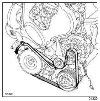 Renault Clio. Accessories belt: Removal - Refitting