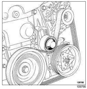 Renault Clio. Accessories belt: Removal - Refitting