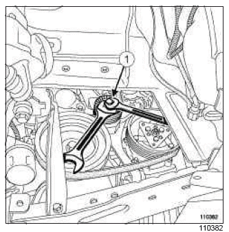 Renault Clio. Accessories belt: Removal - Refitting