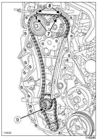 Renault Clio. Timing chain: Removal - Refitting