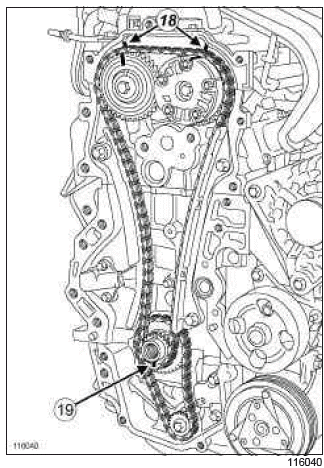 Renault Clio. Timing chain: Removal - Refitting