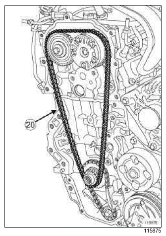 Renault Clio. Timing chain: Removal - Refitting