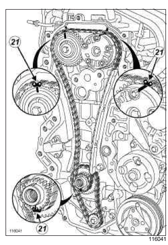 Renault Clio. Timing chain: Removal - Refitting