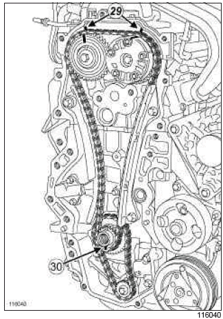 Renault Clio. Timing chain: Removal - Refitting