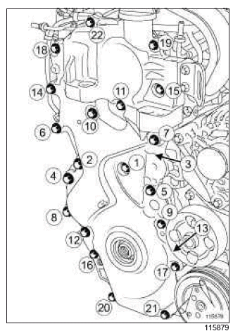 Renault Clio. Timing chain: Removal - Refitting