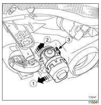 Renault Clio. Remote headlight beam adjustment actuator: Removal - Refitting