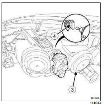 Renault Clio. Remote headlight beam adjustment actuator: Removal - Refitting