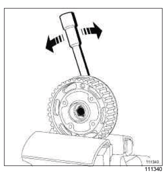 Renault Clio. Camshaft dephaser: Removal - Refitting