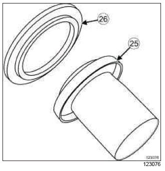 Renault Clio. Camshaft seal, timing end: Removal - Refitting