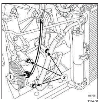 Renault Clio. Multifunction support: Removal - Refitting