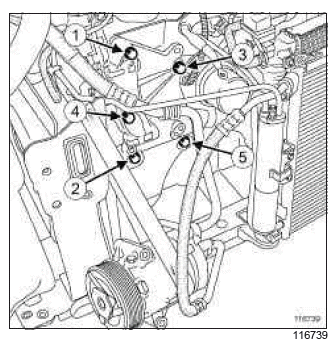 Renault Clio. Multifunction support: Removal - Refitting