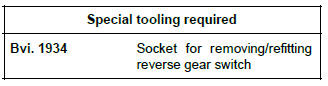 Renault Clio. Reverse gear switch: Removal - Refitting