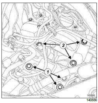 Renault Clio. Right-hand suspended engine mounting: Removal - Refitting