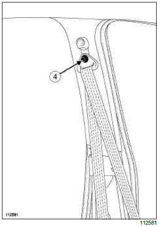 Renault Clio. Front seat belt: Removal - Refitting