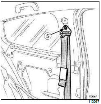 Renault Clio. Front seat belt: Removal - Refitting