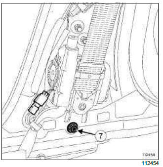 Renault Clio. Front seat belt: Removal - Refitting