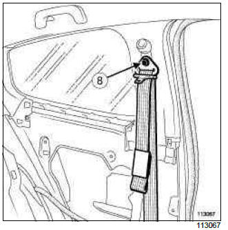 Renault Clio. Front seat belt: Removal - Refitting