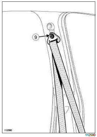 Renault Clio. Front seat belt: Removal - Refitting