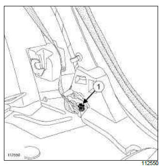 Renault Clio. Rear side seat belt: Removal - Refitting