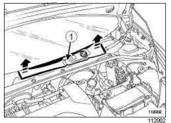 Renault Clio. Scoop under the scuttle panel grille: Removal - Refitting