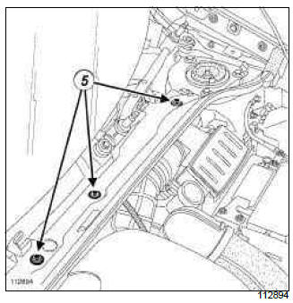 Renault Clio. Scoop under the scuttle panel grille: Removal - Refitting