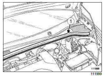 Renault Clio. Scuttle panel grille: Removal - Refitting