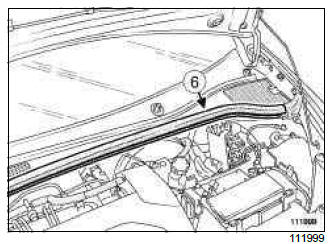 Renault Clio. Scuttle panel grille: Removal - Refitting