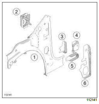 Renault Clio. Scuttle side panel