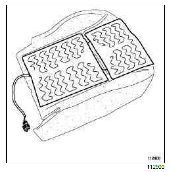 Renault Clio. Heated seat pad: Removal - Refitting