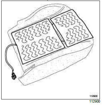Renault Clio. Heated seat pad: Removal - Refitting