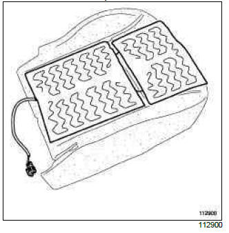 Renault Clio. Heated seat pad: Removal - Refitting
