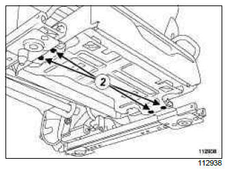 Renault Clio. Storage compartment under front seat: Removal - Refitting