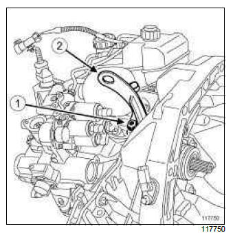 Renault Clio. Pressure accumulator: Removal - Refitting