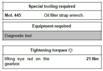 Renault Clio. Pressure accumulator: Removal - Refitting