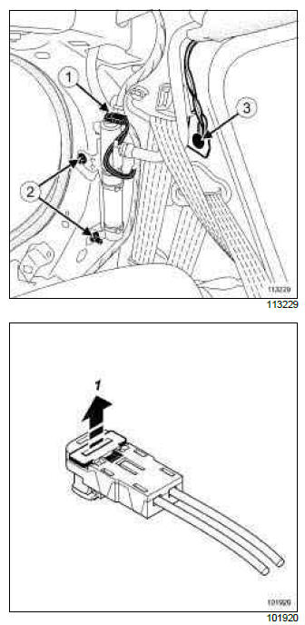 Renault Clio. Side curtain airbag: Removal - Refitting