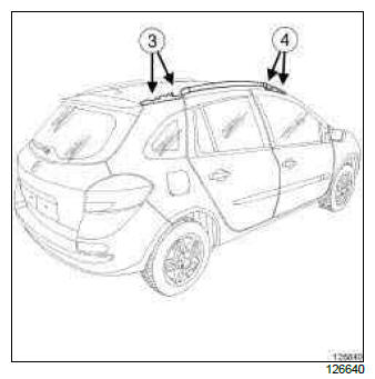 Renault Clio. Roof bar: Removal - Refitting