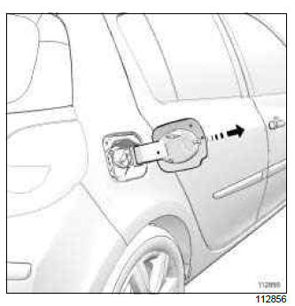 Renault Clio. Fuel filler flap cover