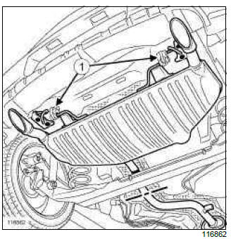 Renault Clio. Silencer: Removal - Refitting